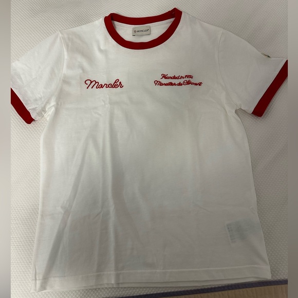 Moncler Cotton White T-shirt, Size XS - Picture 3 of 7